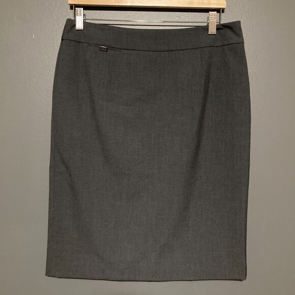 Calvin klein Womens Knee Length Classic Straight Pencil Skirt Gray Size 10 - Picture 1 of 12